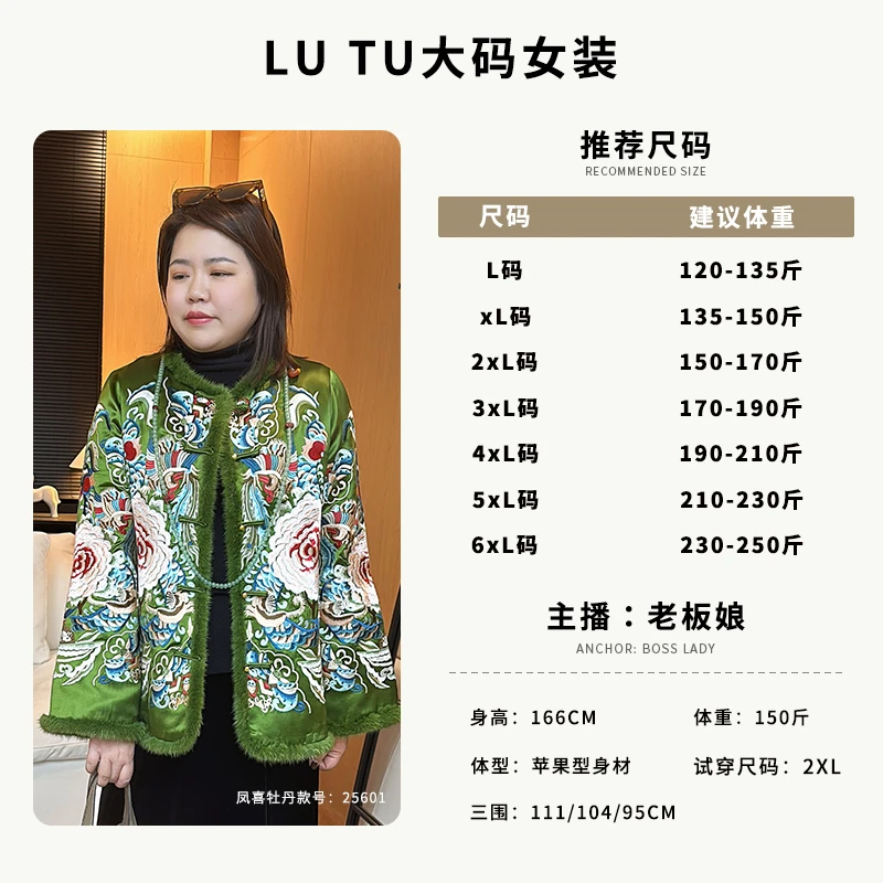 【凤穿牡丹】新中式国风新年战袍刺绣短款棉服外套水貂毛领2025