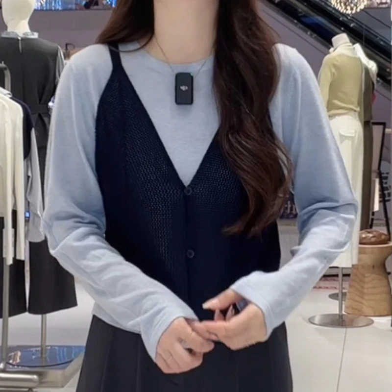 2025新款设计感百搭显瘦T恤+休闲气质背心真两件LK2505908