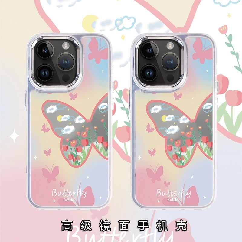 镂空蝴蝶适用苹果16promax手机壳iPhone15镜头全包14pro防摔13/12