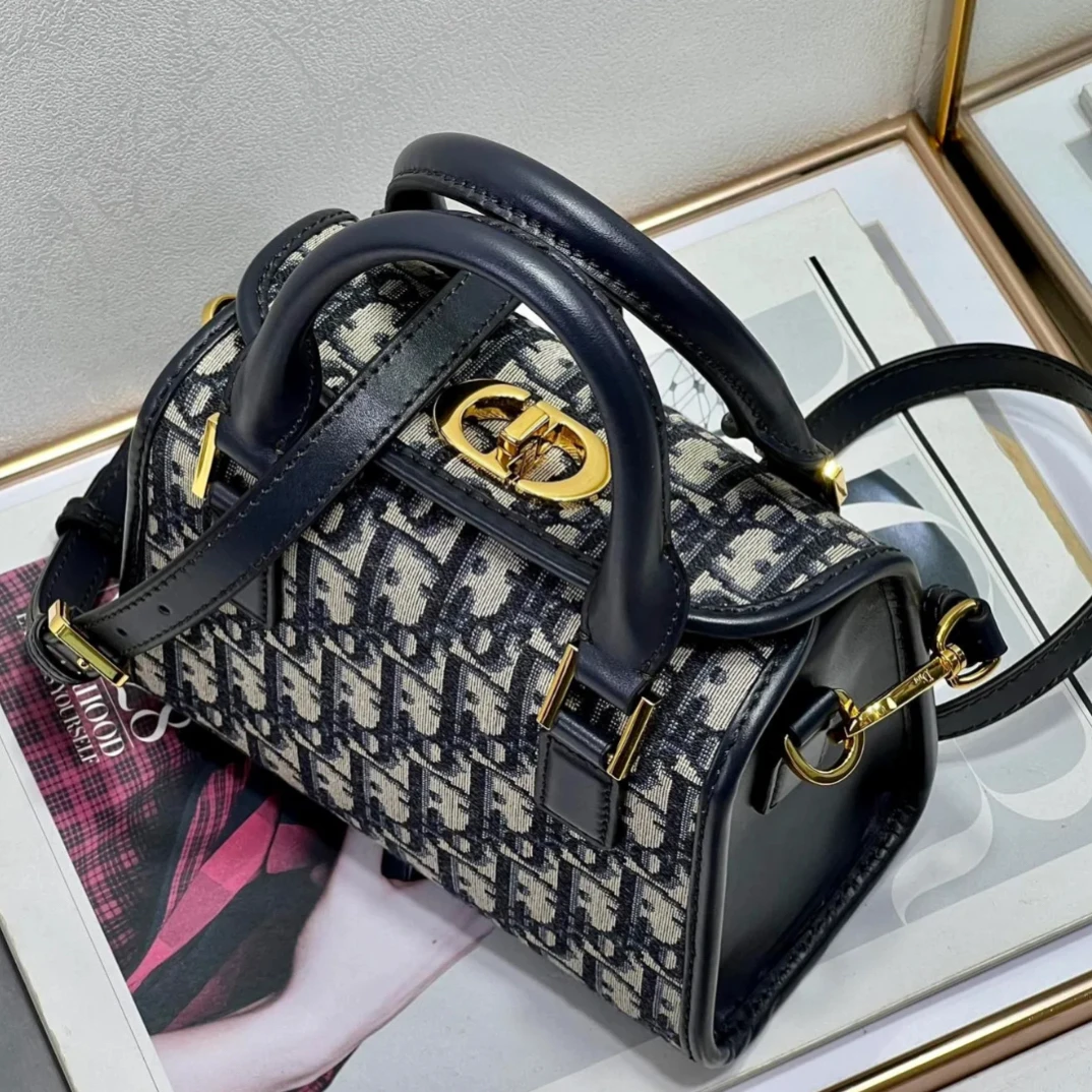 95新 DIOR/迪奥 夏七中古Boston老花波士顿盒子手提单肩包1683399