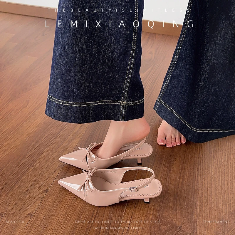 加宽版~裸色女鞋夏季透气2025新款爆款夏天穿裙子大码单鞋41-43码