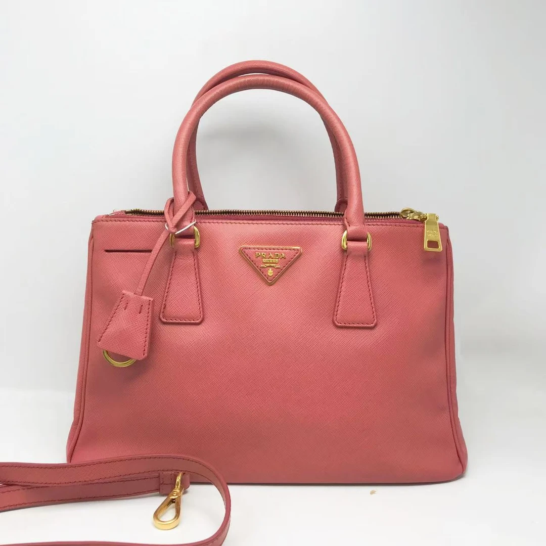95新 Prada/普拉达 洋诚二手 普拉达玫红色杀手包