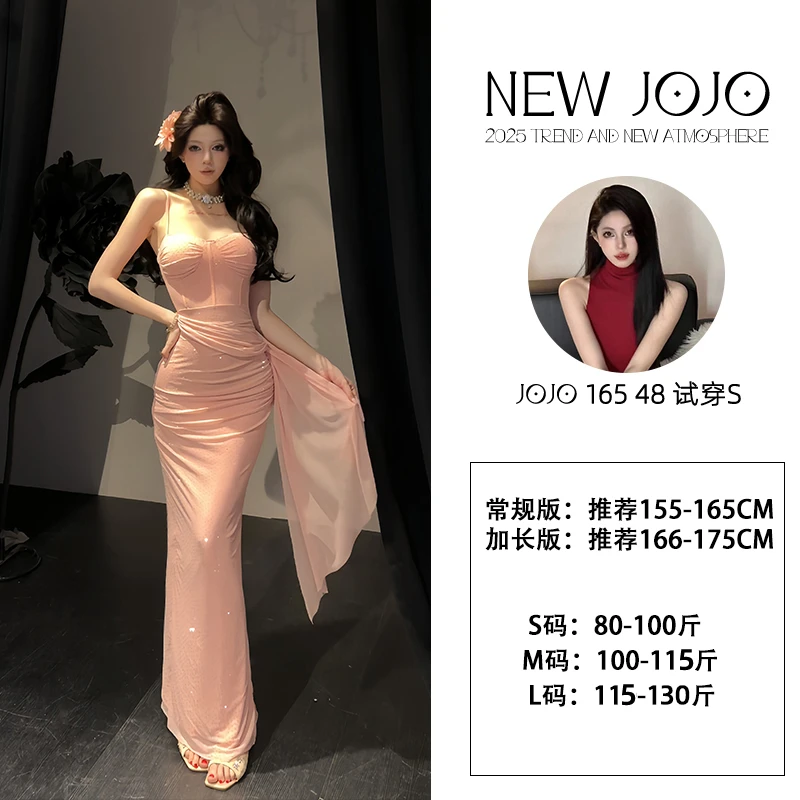 f5/2503990627【大饼】【粉红佳人】【155-175cm穿】轻奢高级烫钻连衣裙