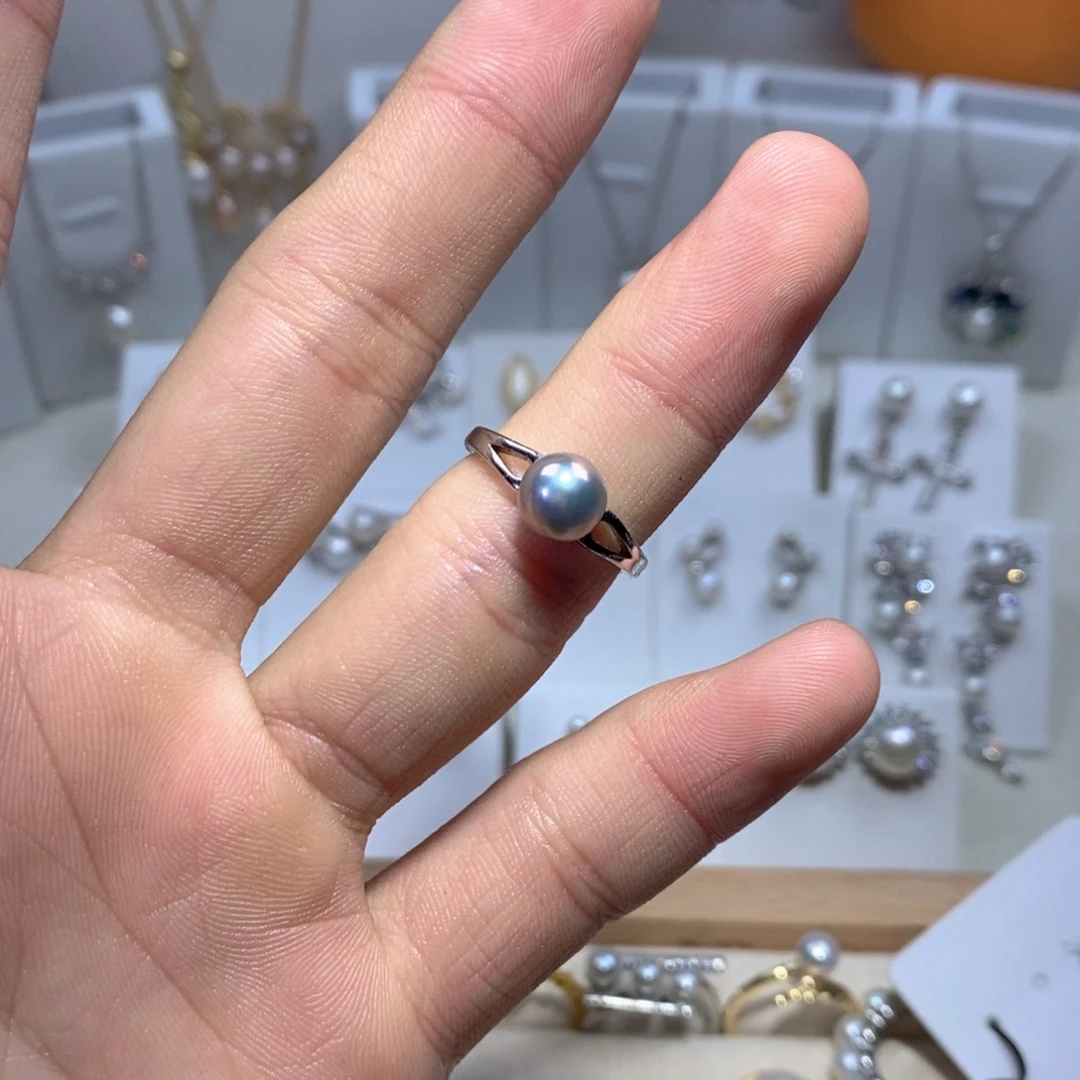 淡水珍珠耳饰银S925镶嵌