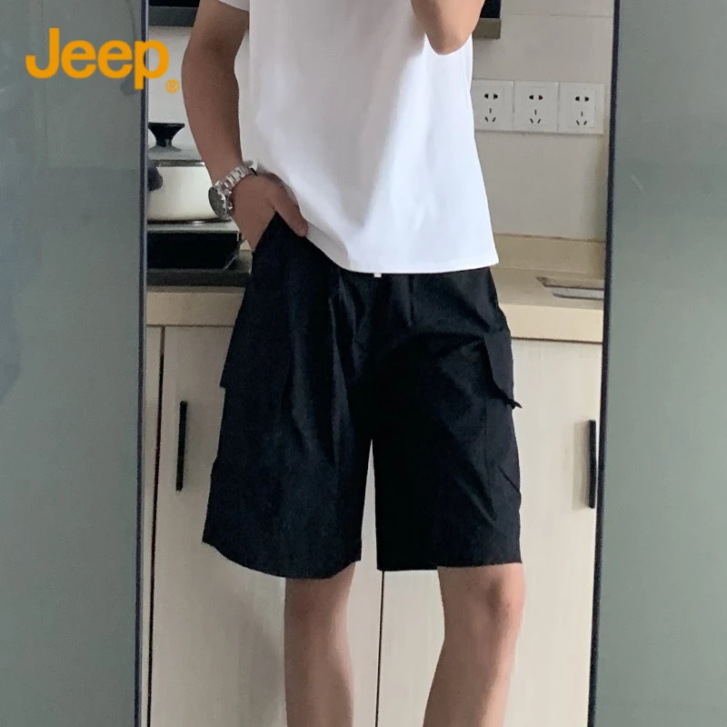 Jeep吉普【冰丝速干】工装短裤男士夏季薄款运动裤新款外穿五分裤
