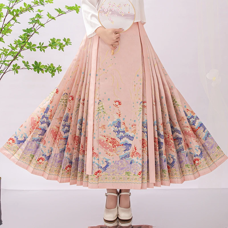 【鲲鹏】马面裙明制织金妆花9对折古风日常中国风大摆齐腰