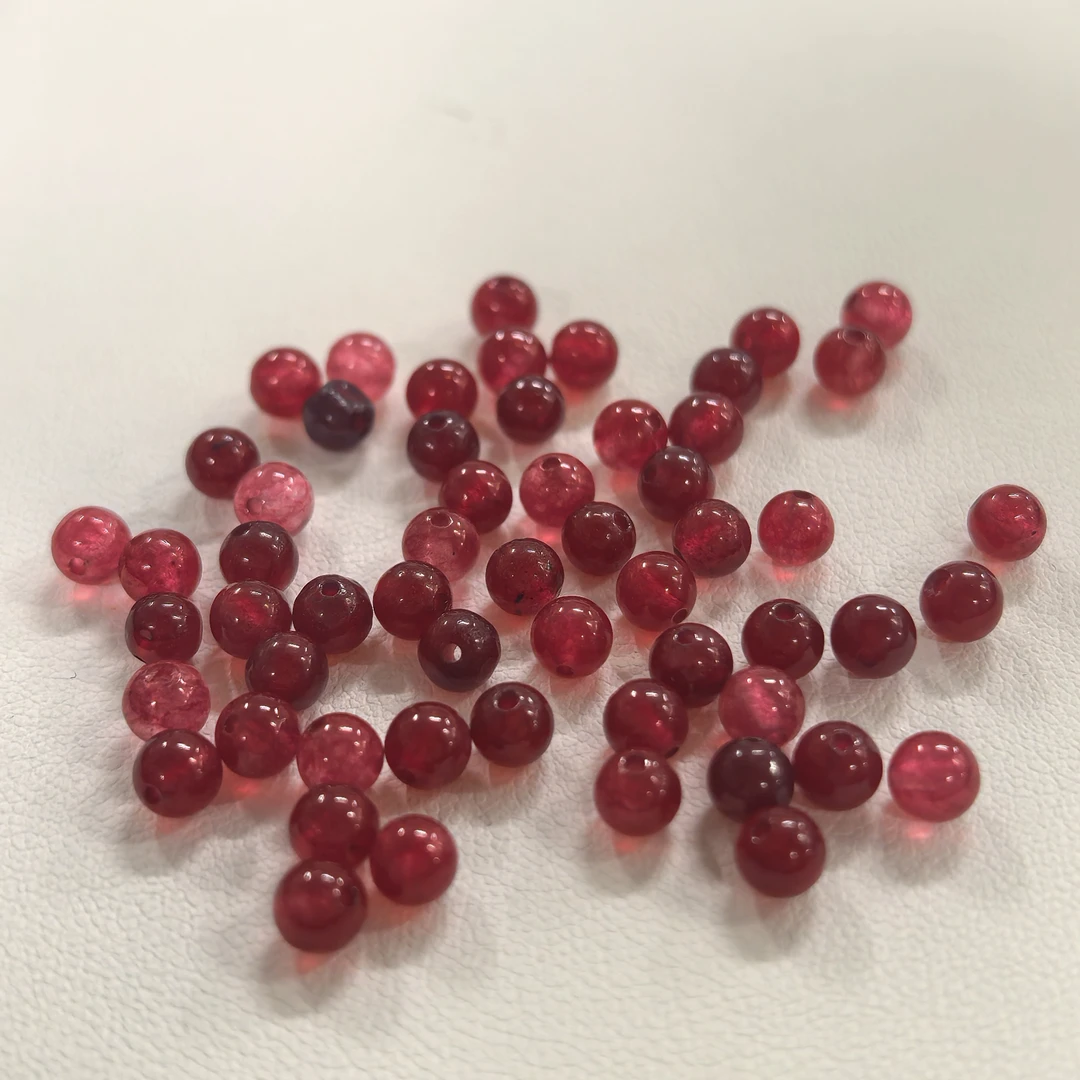 （散珠冰锦红）创意手工diy串珠编织款带材料包4mm50颗