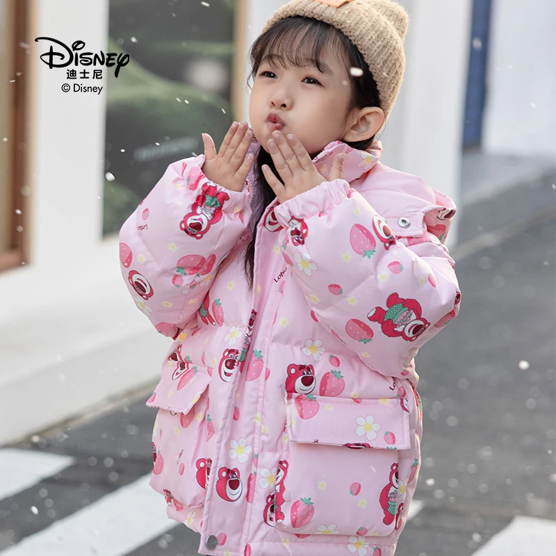 Disney/迪士尼草莓熊双面穿羽绒服时尚可爱保暖