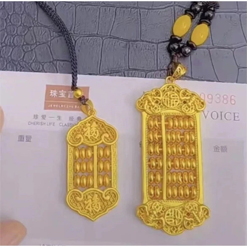 合金吊坠 吊坠 时尚可转动算盘吊坠项链男女同款选