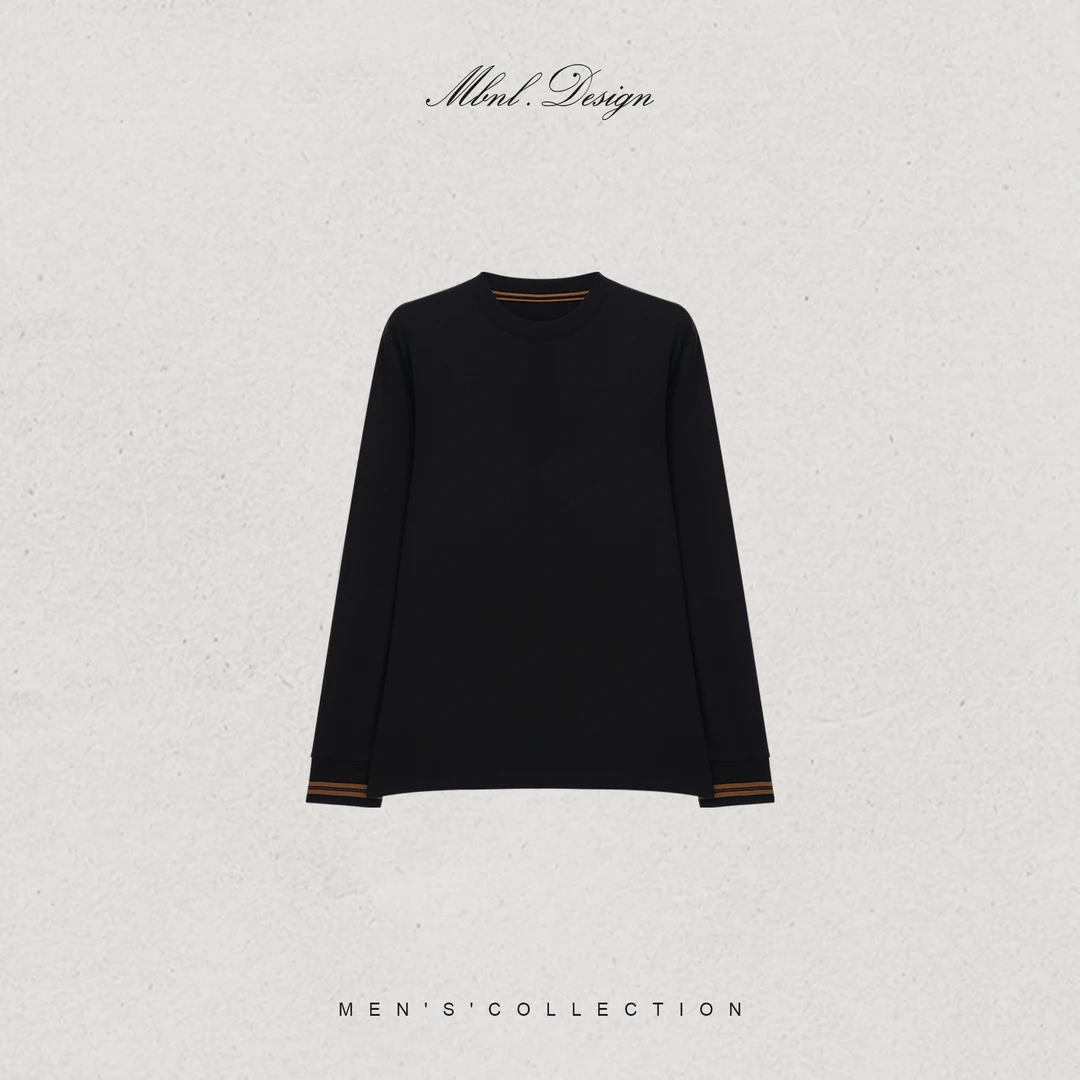 MBNL-F「杰尼 Ribbed」秦磊男装棉混纺定制螺纹圆领长袖LL-SSY1191