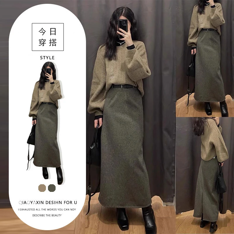 小个子香风毛衣连衣裙子女秋冬2024新款高级感一整套初冬穿搭套装