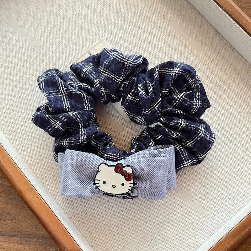 F3藏青色格纹KT猫发圈