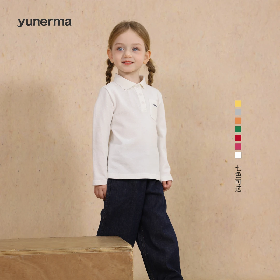 宝宝幼儿园春夏字母刺绣polo衫允儿妈女童春季洋气长袖T恤上衣潮
