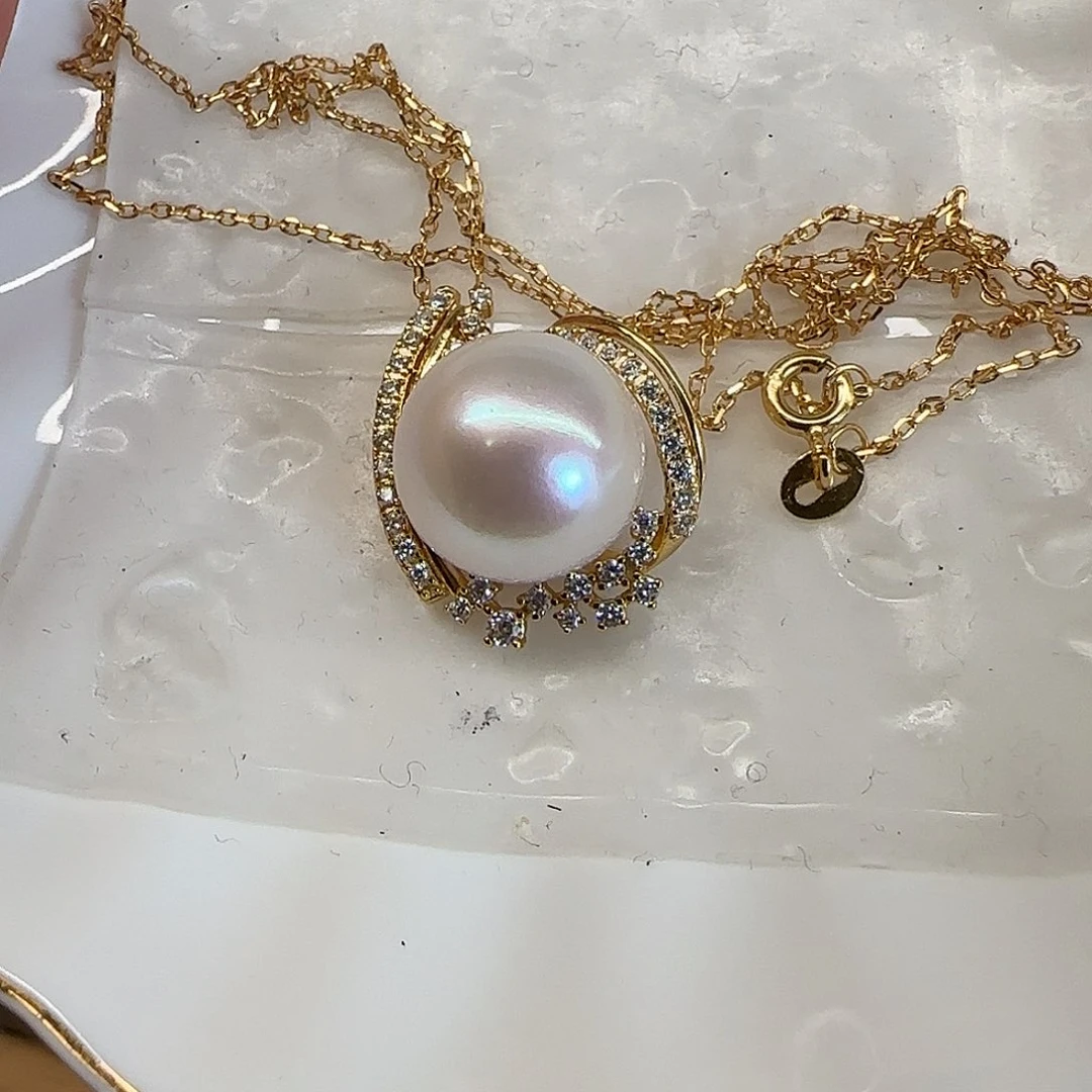 淡水珍珠颈饰银S925镶嵌二****夜