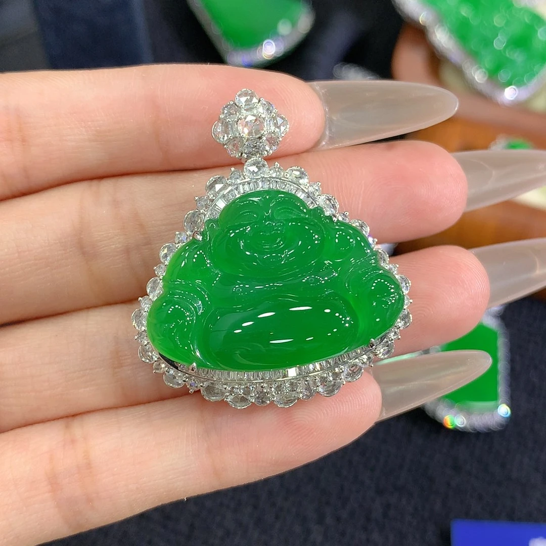 【闪购商品】翡翠18K金镶嵌吊坠(不含链)华****)佛公