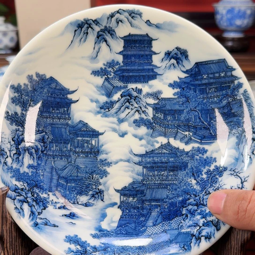 瓷片简*的现代景德镇陶瓷手绘茶具