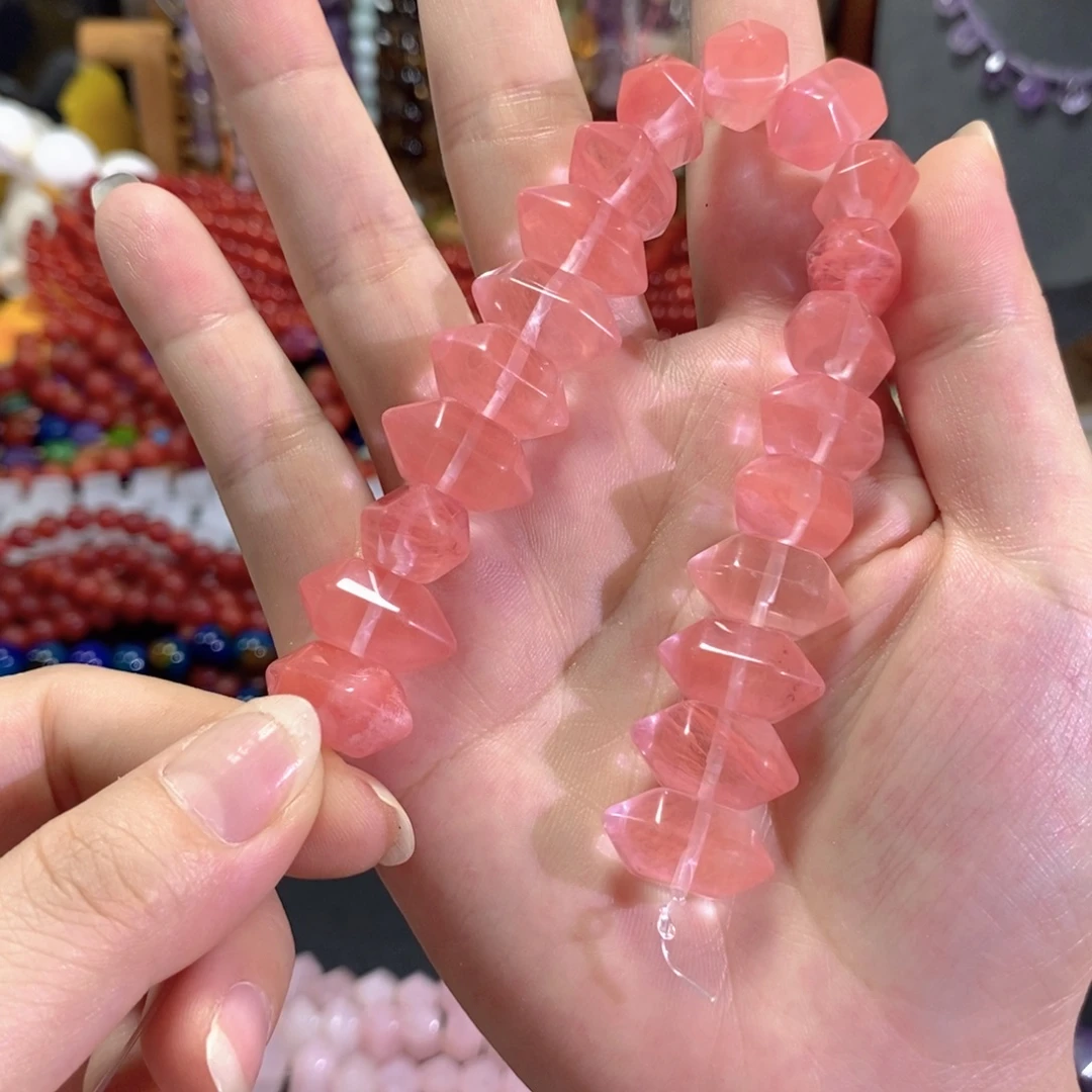 未镶嵌玛瑙/玉髓珠宝半成品西瓜晶双尖20颗