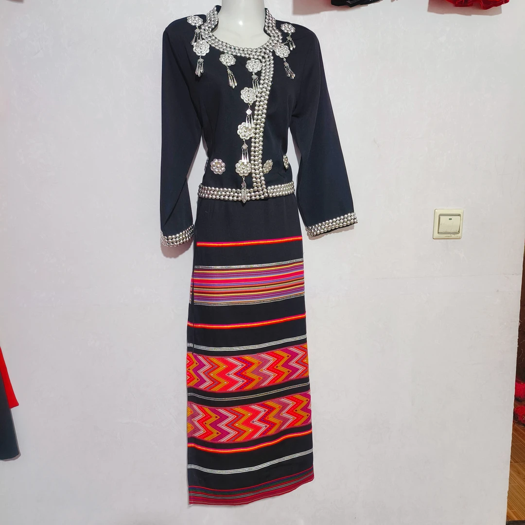 佤族服装少数民族日常生活服装舞台表演服两件套