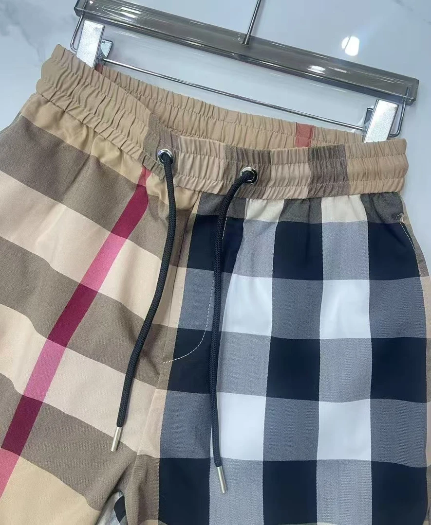 格短裤透气男士中裤格子夏季宽松短裤男款