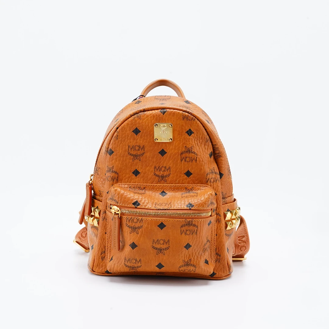 99新 MCM 【MCM专属】干邑色双肩包小号新款/BG22012139/98新