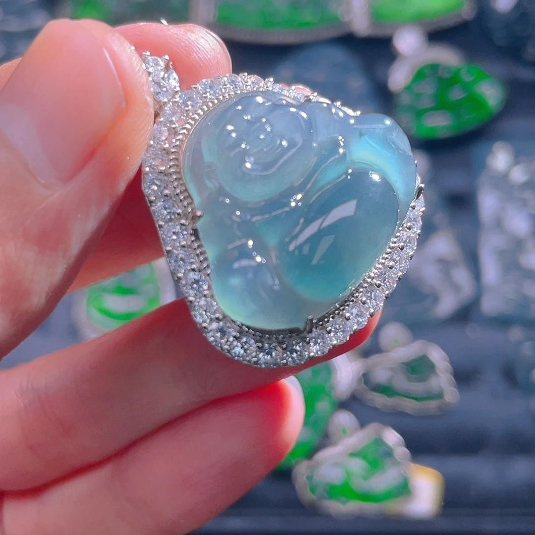 颈饰银S925镶嵌翡翠