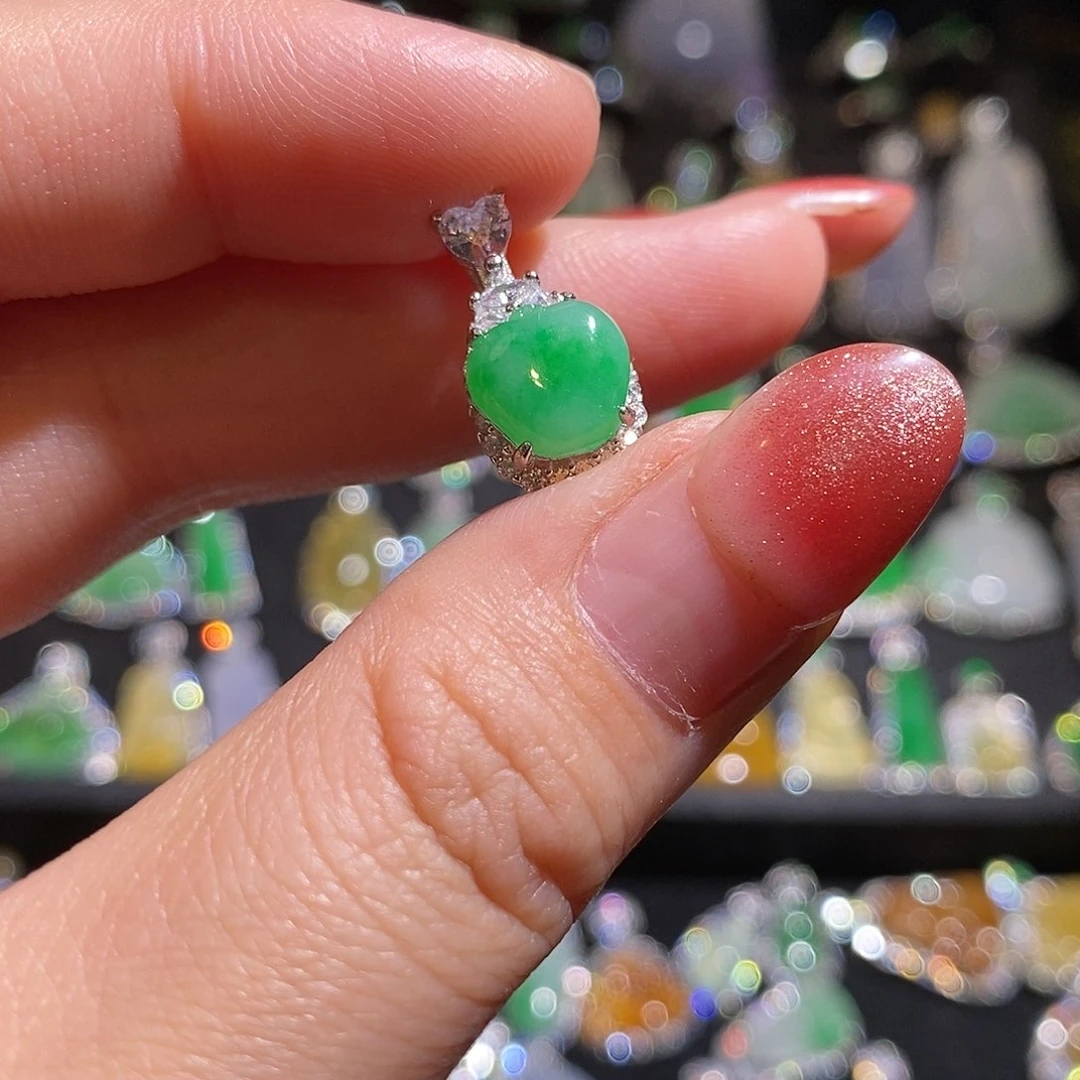 颈饰银S925镶嵌翡翠天然翡翠