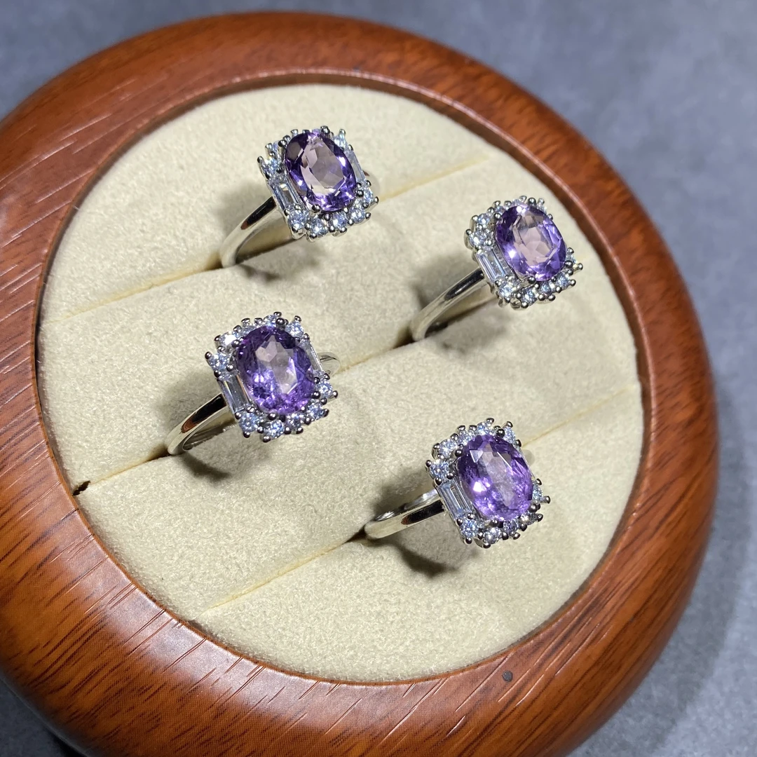 薰衣草紫水晶 在逃公主梯方戴妃款 多样性发其一【SJ0005】