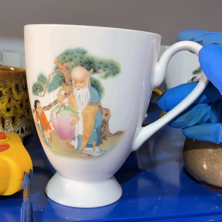 瓷片寿星果汁杯约400ml