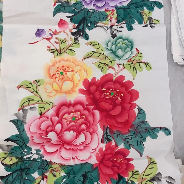 纸本折扇国画艺术作品欣赏