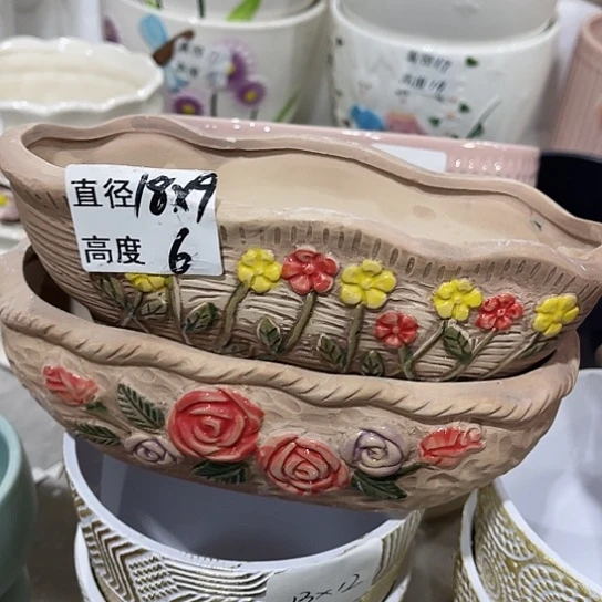 多肉绿植陶瓷花盆9.9包邮，有孔