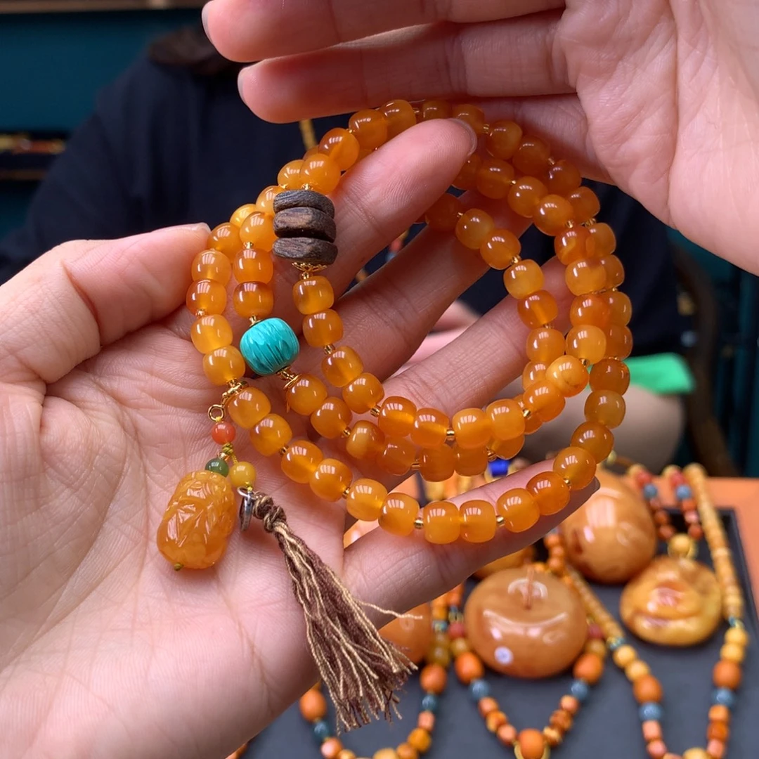 蜜蜡未镶嵌手串天然