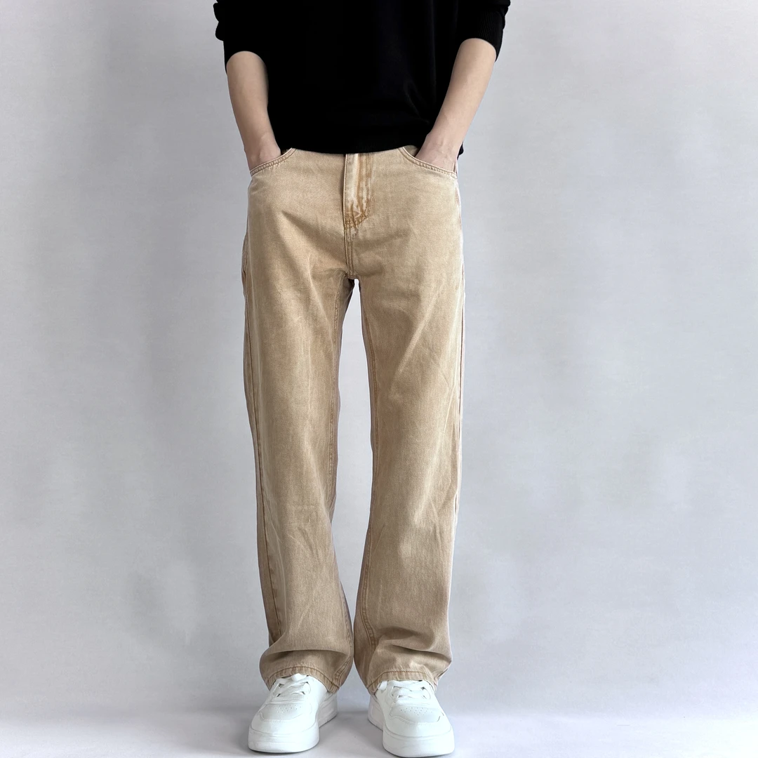 【宽松直筒】纯棉春夏季薄款无弹水洗软牛仔裤男款纯色休闲百搭