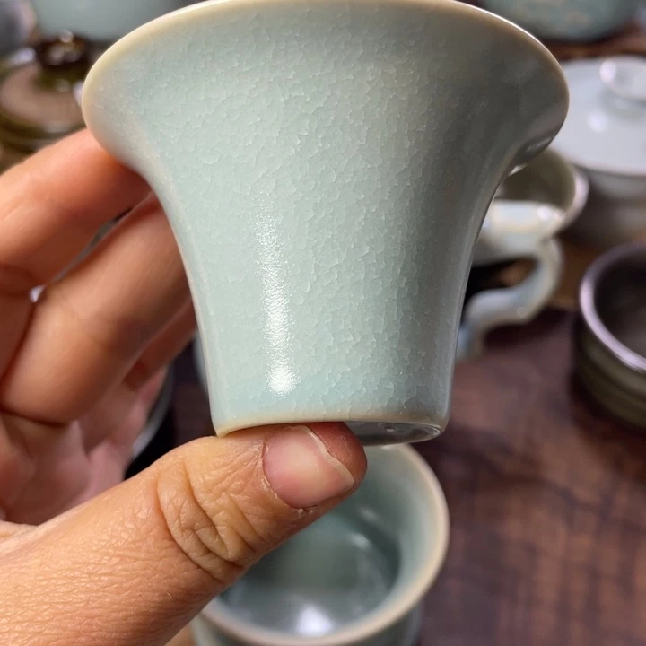 三**青汝州原矿釉汝瓷手工杯子