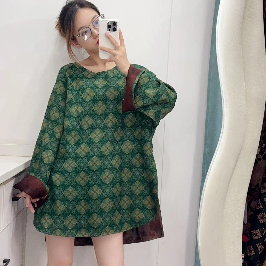 氛围感罩衫！100桑蚕丝香云纱圆领极简套头上衣宽松