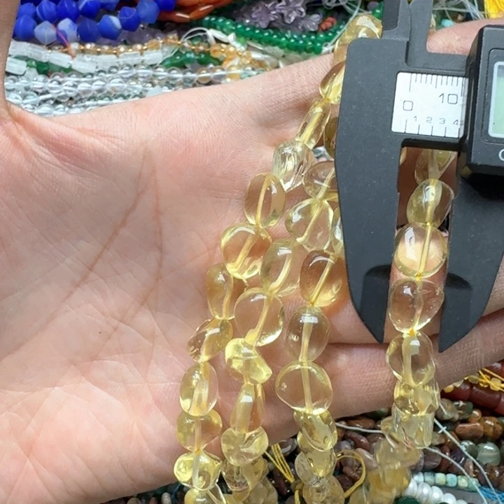 合金玛瑙/玉髓珠宝半成品一条10mm黄水晶