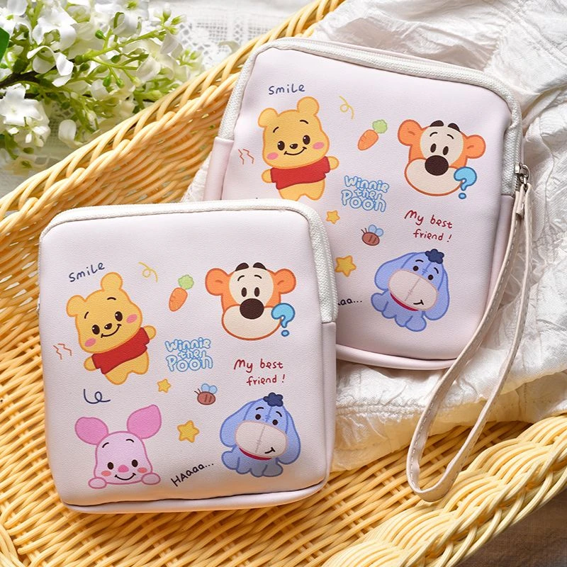 卡通维尼伙伴姨妈巾可爱卫生巾收纳包便携学生防水大容量月事包