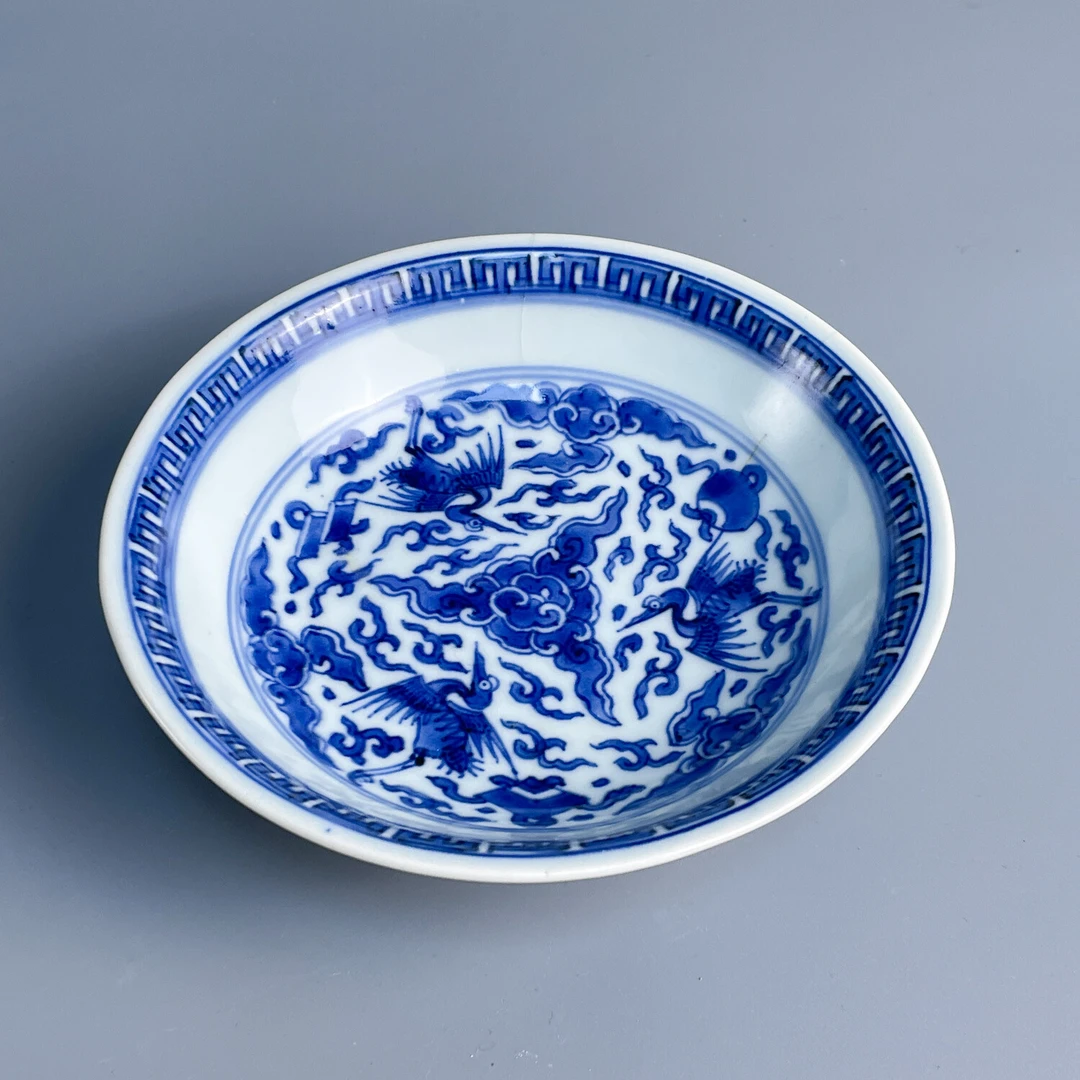 M25LK001628 - 清康熙青花云鹤杂宝纹盘