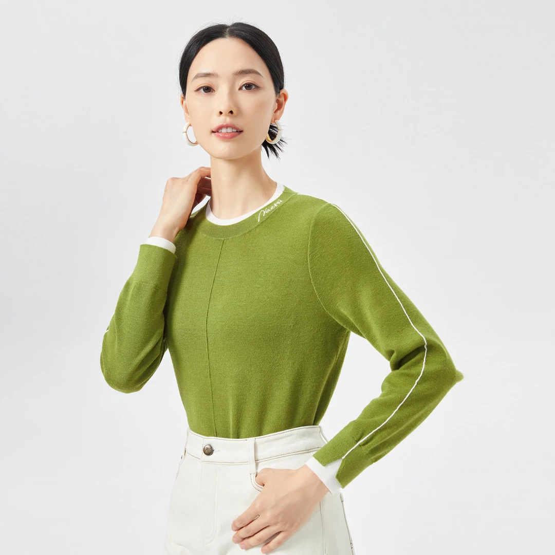 娜尔思轻奢百搭时尚秋冬显瘦女士防风保暖优雅针织衫NZ03373G2