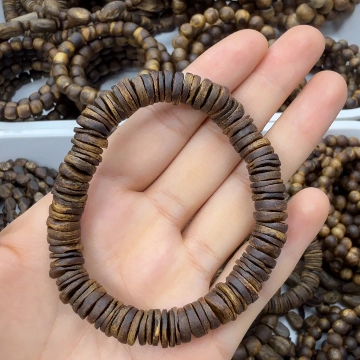 手串沉香绿奇楠药片九九分节油单圈10.6