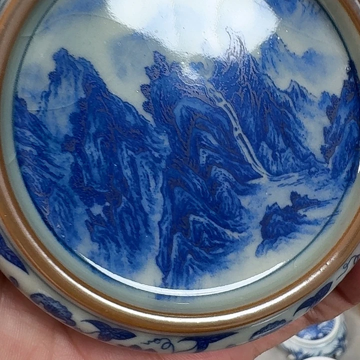 瓷片陶泥千里江山杯垫景德镇