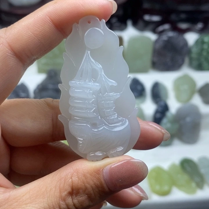 和田玉未镶嵌颈饰48