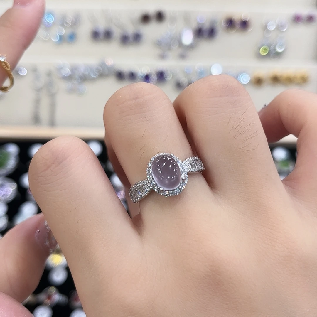 戒指银S925镶嵌萤石