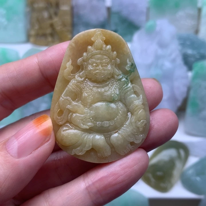 定制翡翠未镶嵌挂件财神挂件