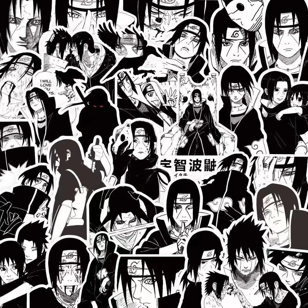 60张宇智波鼬贴纸火影忍者周边动漫卡通人物装饰手机笔记本diy贴