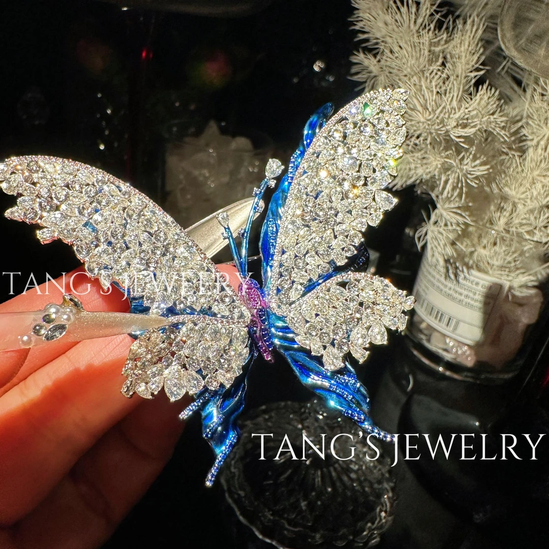 铜合金胸针 稀世艺术｜双层冰翅蝴蝶奢华高定系列胸针蝴蝶胸针
