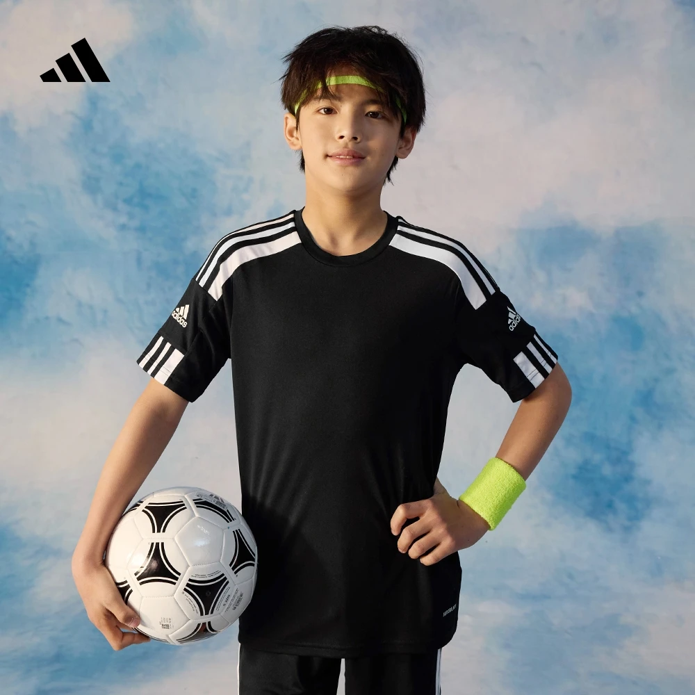 adidas阿迪达斯官方儿童装男大童春夏足球运动快干球衣短袖GN5739