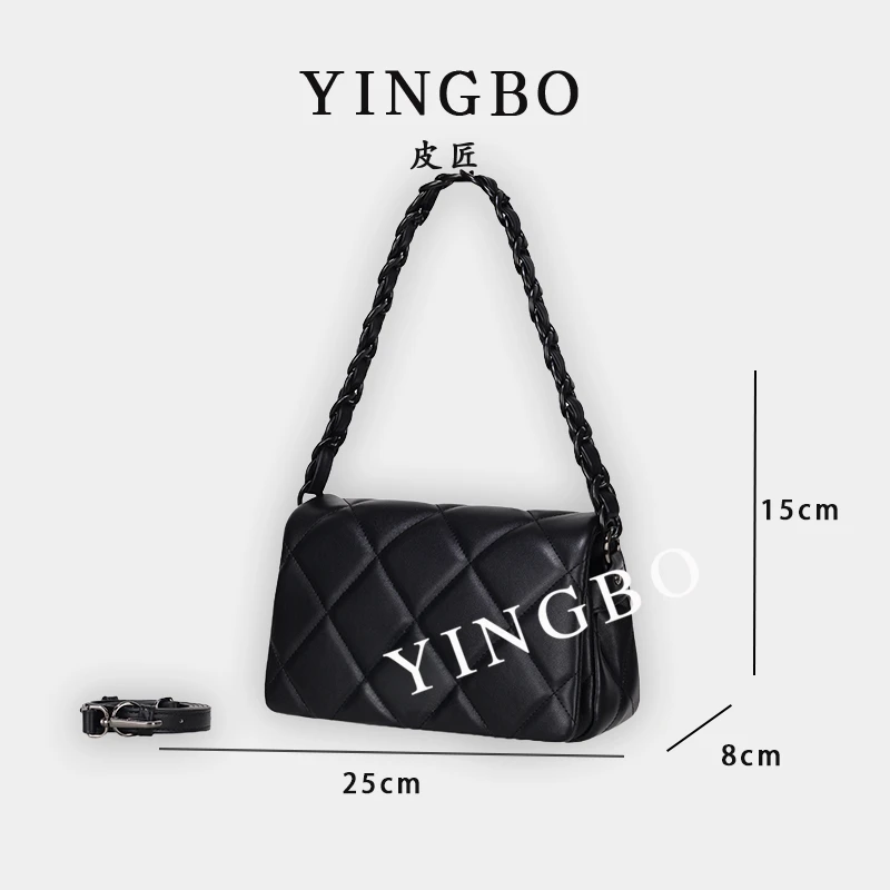 【英柏甄选】GQ-8950-黑色 然与纯小众设计感时尚单肩百搭女包