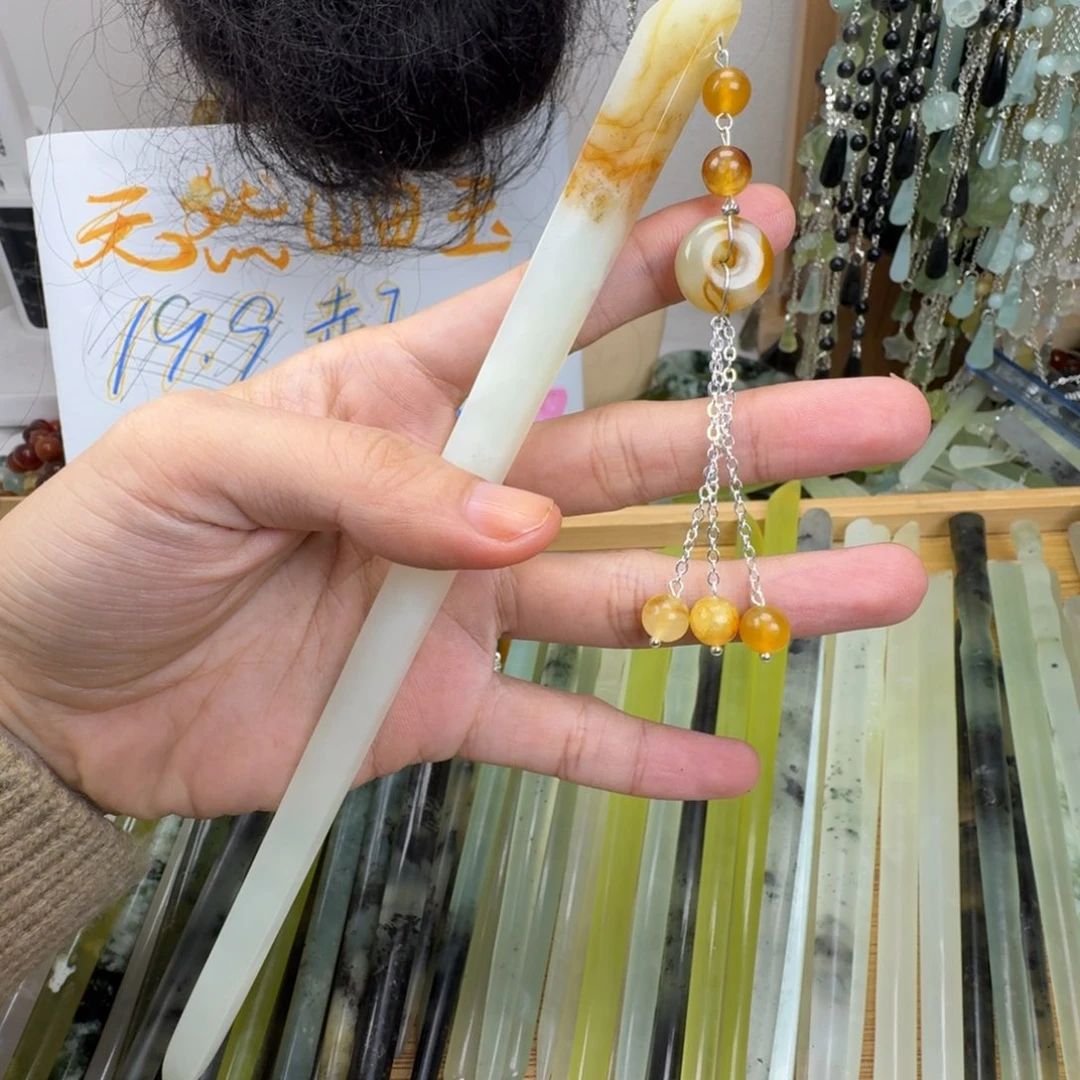 蛇纹石玉合金发饰