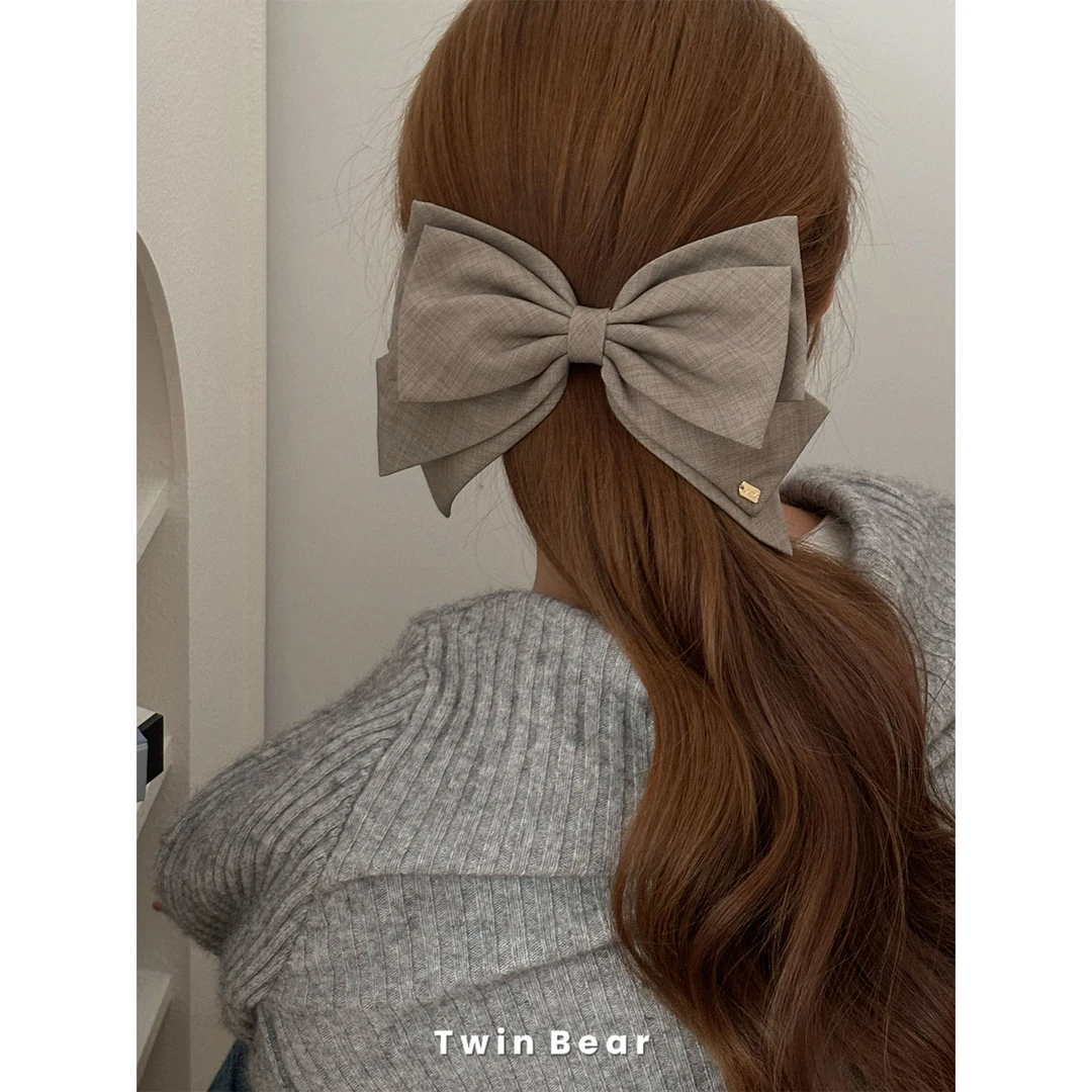 T023 高级感垂感四层蝴蝶结马尾夹顶夹韩国ins气质款发夹发饰