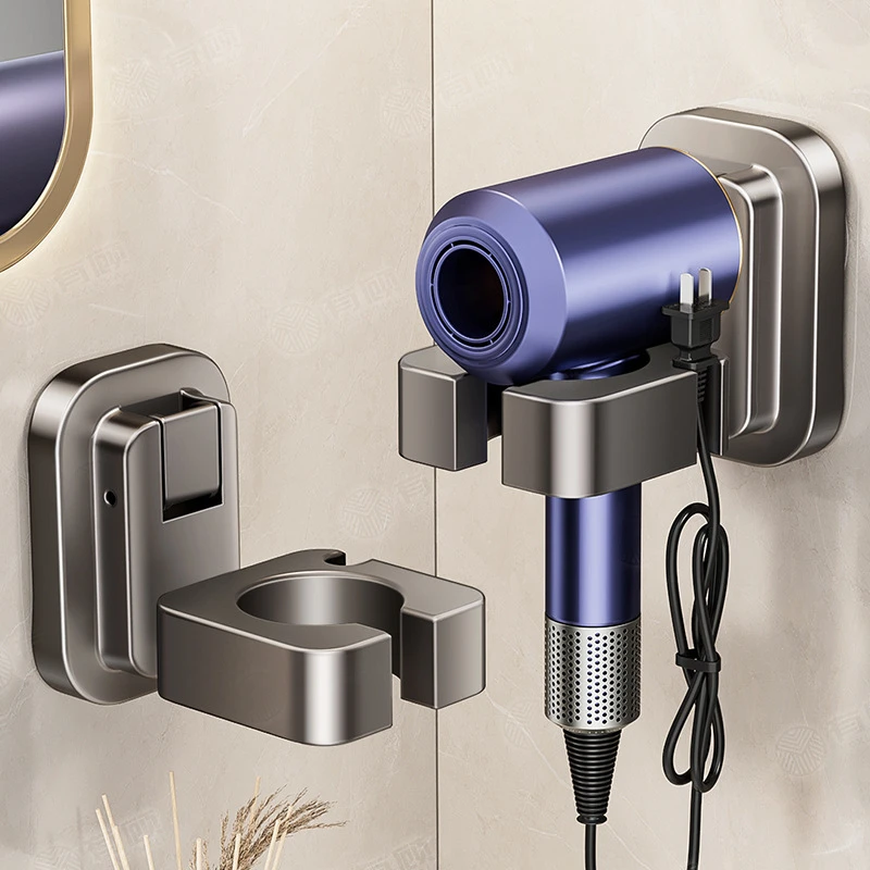 电吹风机置物架吸盘免打孔壁挂式电吹风挂架浴室绕线风筒收纳架